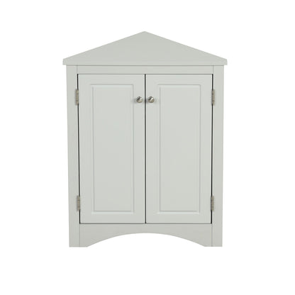 Triangle Bathroom Storage Cabinet With Adjustable Shelves, Freestanding Floor Cabinet For Home Kitchen - Gray