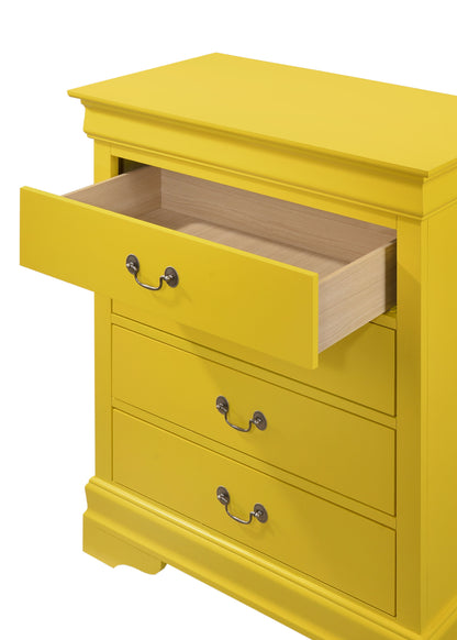 4 Drawer Chest Traditional Style - Yellow