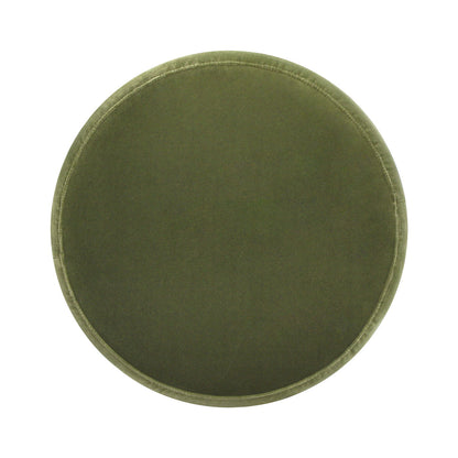 Fuji - Oversized Round Storage Ottoman - Olive Green