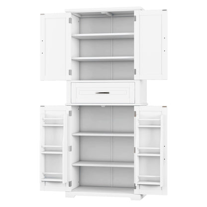 Bathroom Storage Cabinet With Multi Functional Storage Space, Drawer With Slide Rails, Adjustable Shelf - White