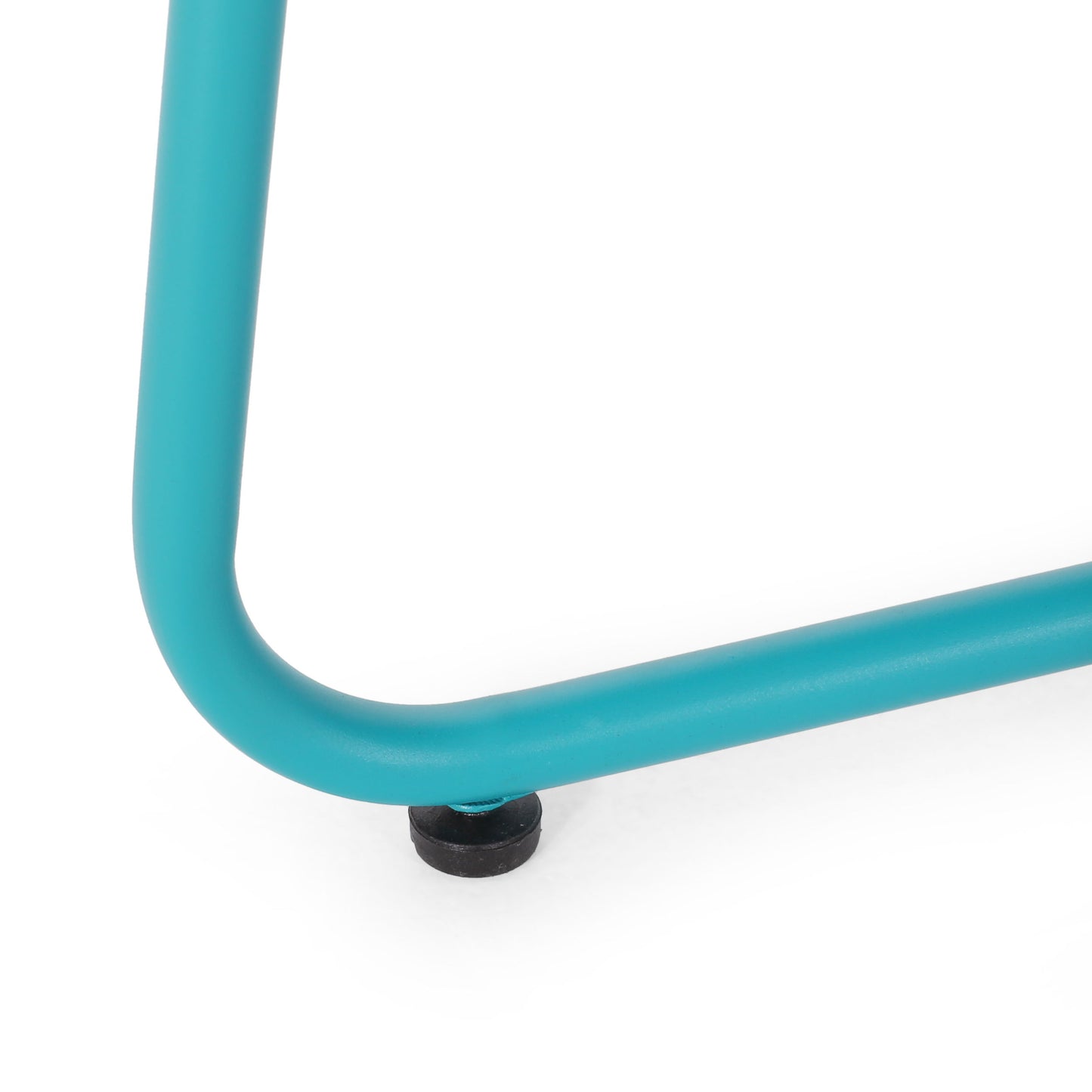 Outdoor Steel Side Table With X Shape Bottom Crossing Legs - Teal