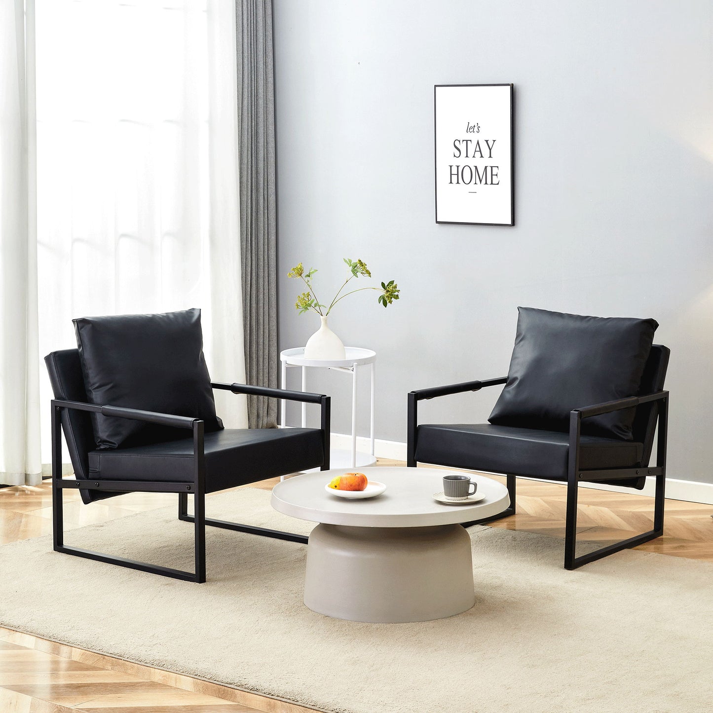 Classic Metal Frame Sofa Ergonomically Designed, A Perfect Blend Of Modern And Industrial Styles - Black