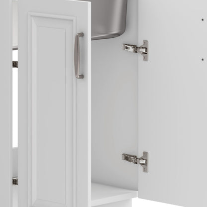 Darwin - Deluxe Laundry Cabinet With Pull-Out Faucet And Stainless Steel Sink - White