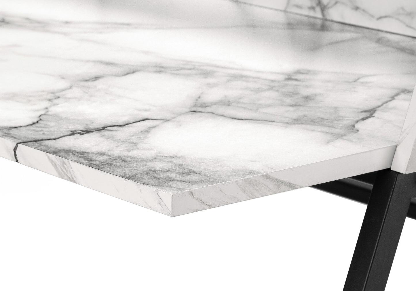 Computer Desk For Home Office, Laptop, Storage Shelves, Contemporary And Modern - White / Black