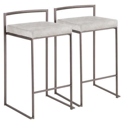 Fuji - Industrial Stackable Counter Stool (Set of 2) - Light Gray