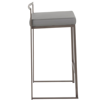 Fuji - Industrial Stackable Counter Stool (Set of 3) - Gray