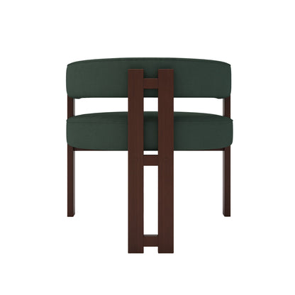 Modern Accent Chair Teddy Upholstered Armchair With Open Back 3 Legs Barrel Dining Chair Comfy Side Chair (Set of 2) - Emerald