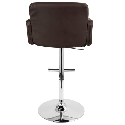 Stout - Contemporary Adjustable Barstool With Swivel - Brown