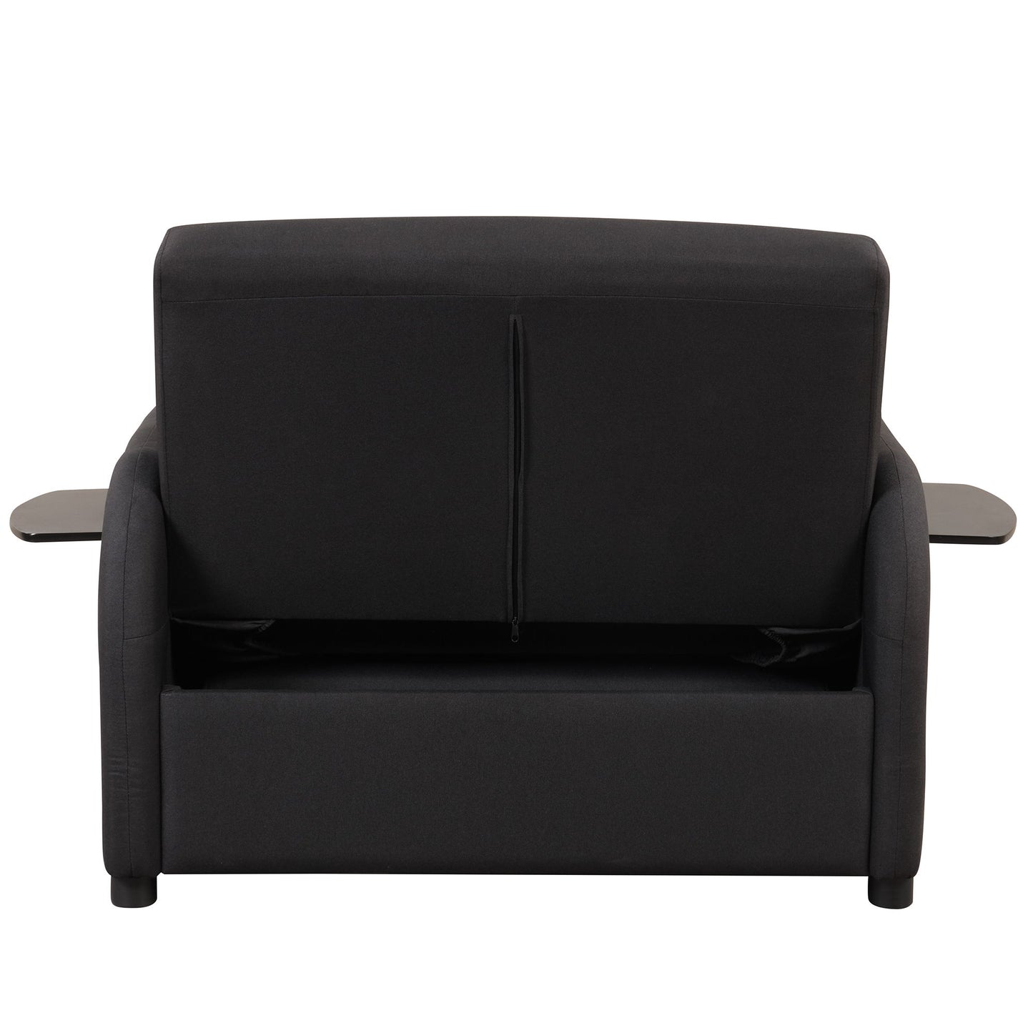 3 In 1 Pull Out Sofa Sleeper With Wing Table And USB Charge - Black