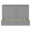 Full Size Murphy Bed With Drawer And A Set Of Sockets & USB Ports, Pulley Structure Design - Gray