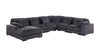 Nadine - Corduroy Modular Corner Sectional Sofa With Left Facing Chaise - Dark Gray
