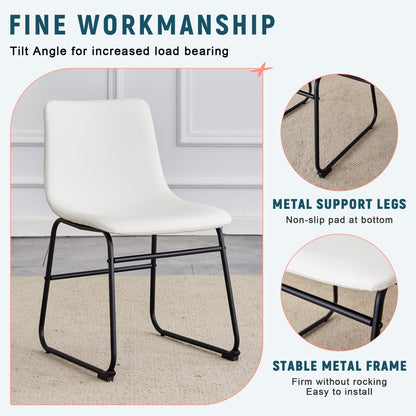 (Set of 4) Classic Chairs, A Stylish Seat Perfect For Modern Minimalist And Industrial Style Environments - White