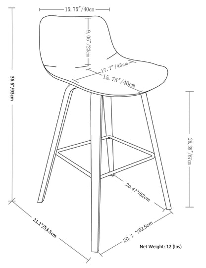 Randolph - Bentwood Counter / Bar Height Stool (Set of 2) - Dark Brown