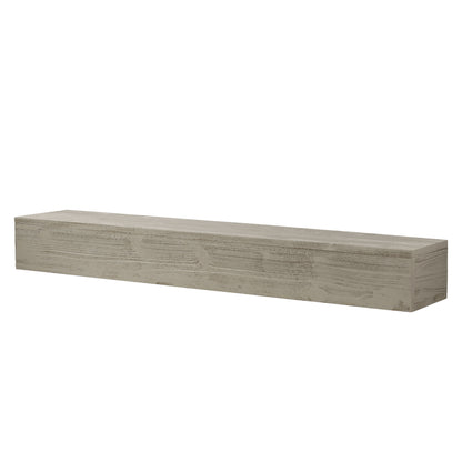 72" Rustic Wood Fireplace Mantel, Wall-Mounted & Floating Shelf For Home Decor - Gray
