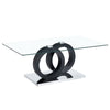 Modern Style Glass Top Coffee Table, Suitable For Living Rooms And Lounge Areas - Black