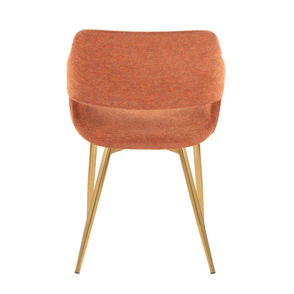 Margarite - Contemporary Dining / Chair (Set of 2) - Gold / Orange