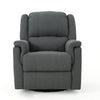 Glider Recliner With Swivel, Manual Reclining Chair - Charcoal