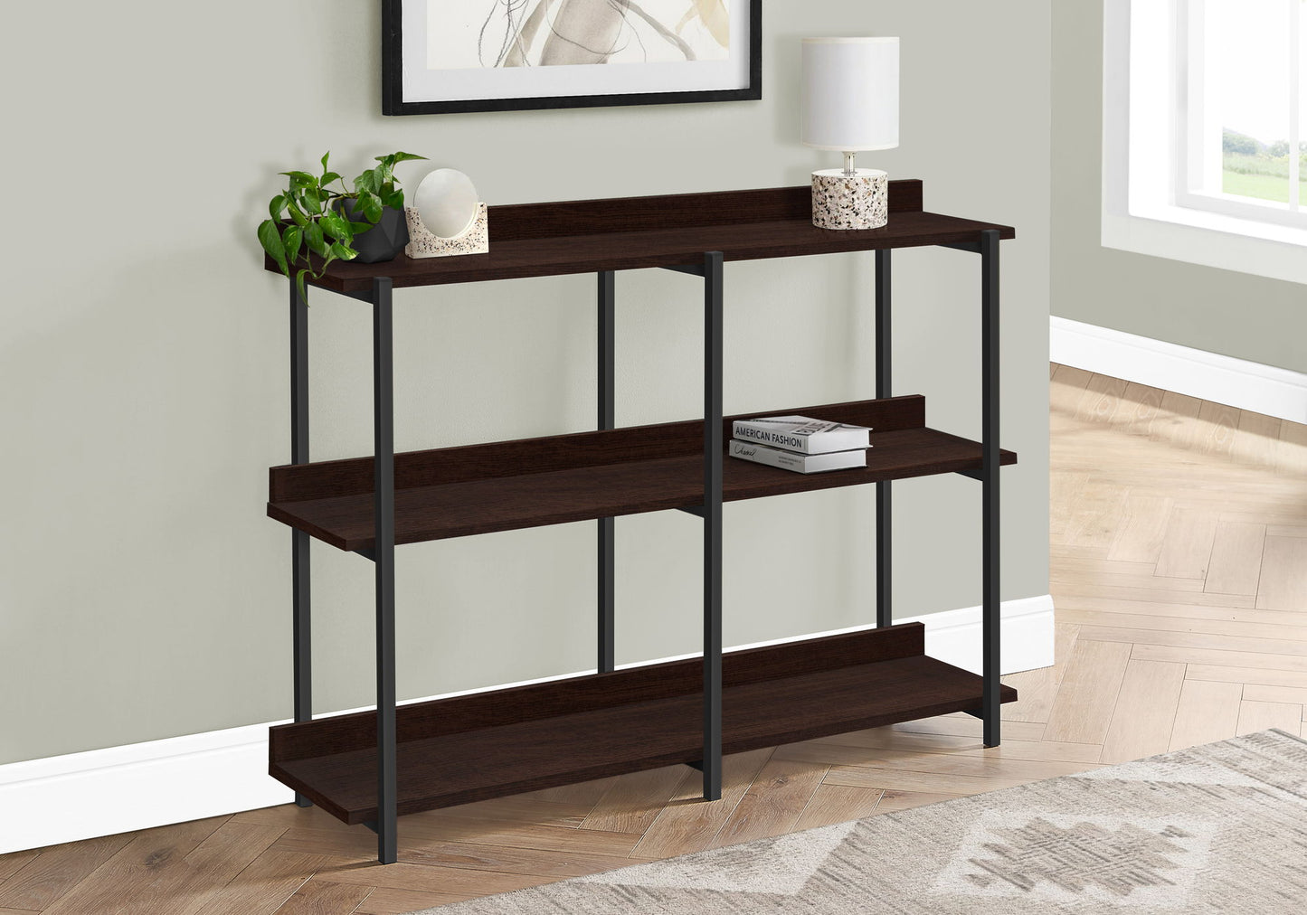 Accent Console Table For Entryway, Contemporary - Espresso