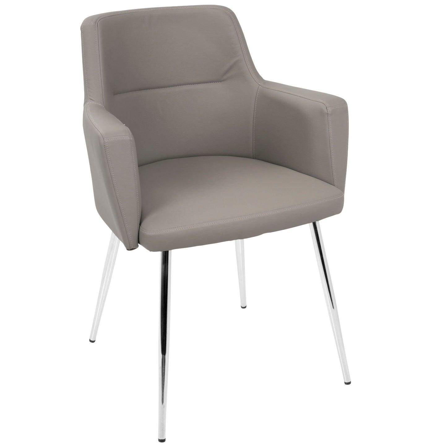 Andrew - Contemporary Dining / Chair (Set of 2) - Chrome / Gray