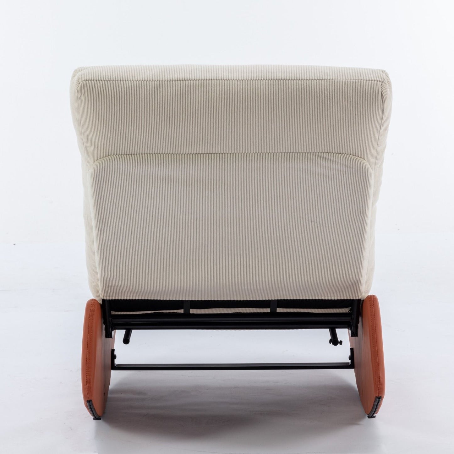 Modern Rocking Chair Recliner, Comfy Rocker Nursery Chair With Footrest, Accent Reading Chair, Upholstered Lounge Chair For Relaxing, Resting, Soft Padded Rocker For Indoor Living Room Bedroom - Orange