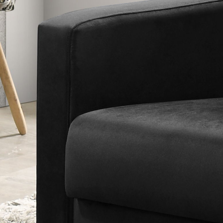 Hale - Velvet Accent Armchair With Tufting - Black