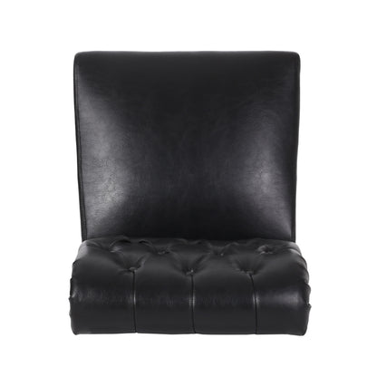 Broxton - Tuft Dining Rolltop Chair (Set of 2) With Button Tufted Upholstery - Black
