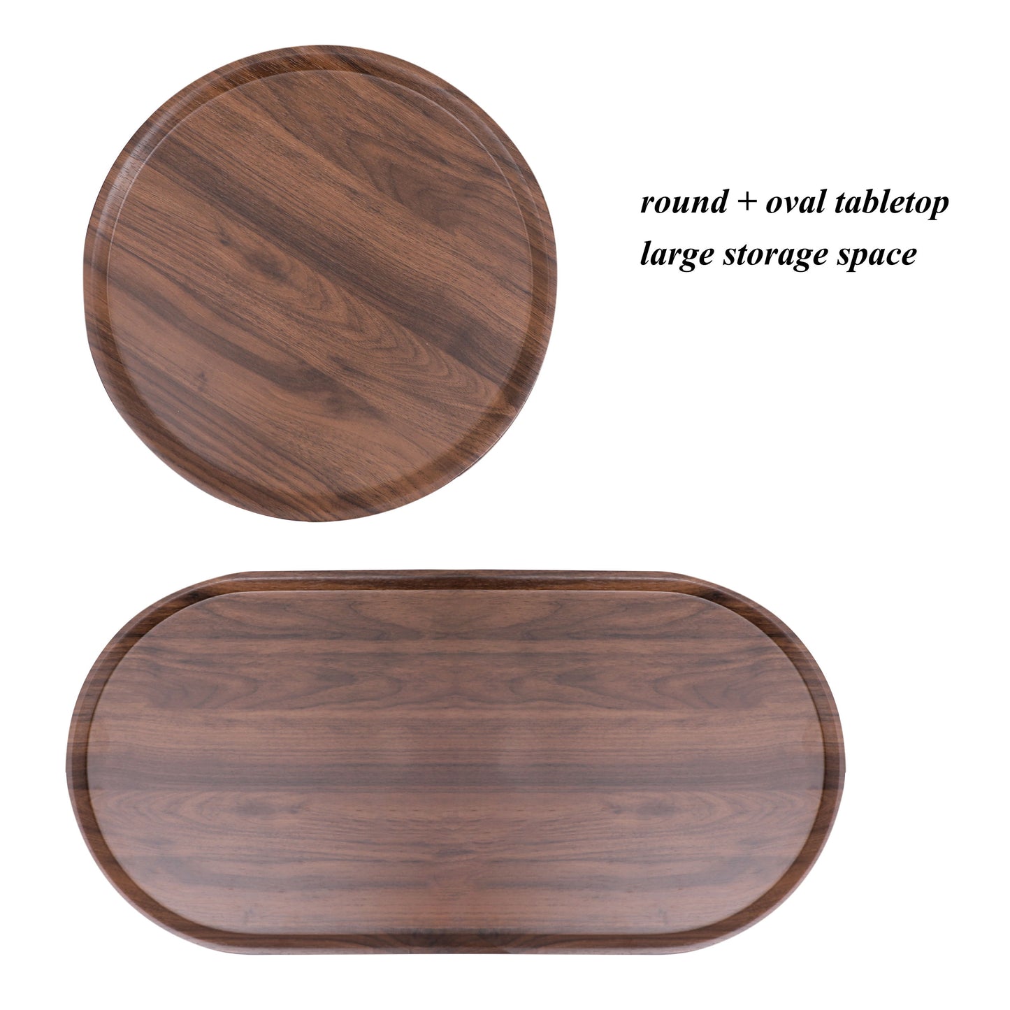 Small Coffee Tables 2 Tier Modern Sofa Side Table With Wood Storage Shelf Living Room End Tables Nightstands - Walnut Brown
