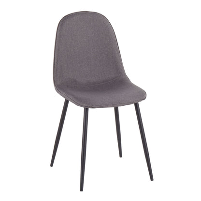Pebble - Contemporary Chair (Set of 2) - Black / Charcoal