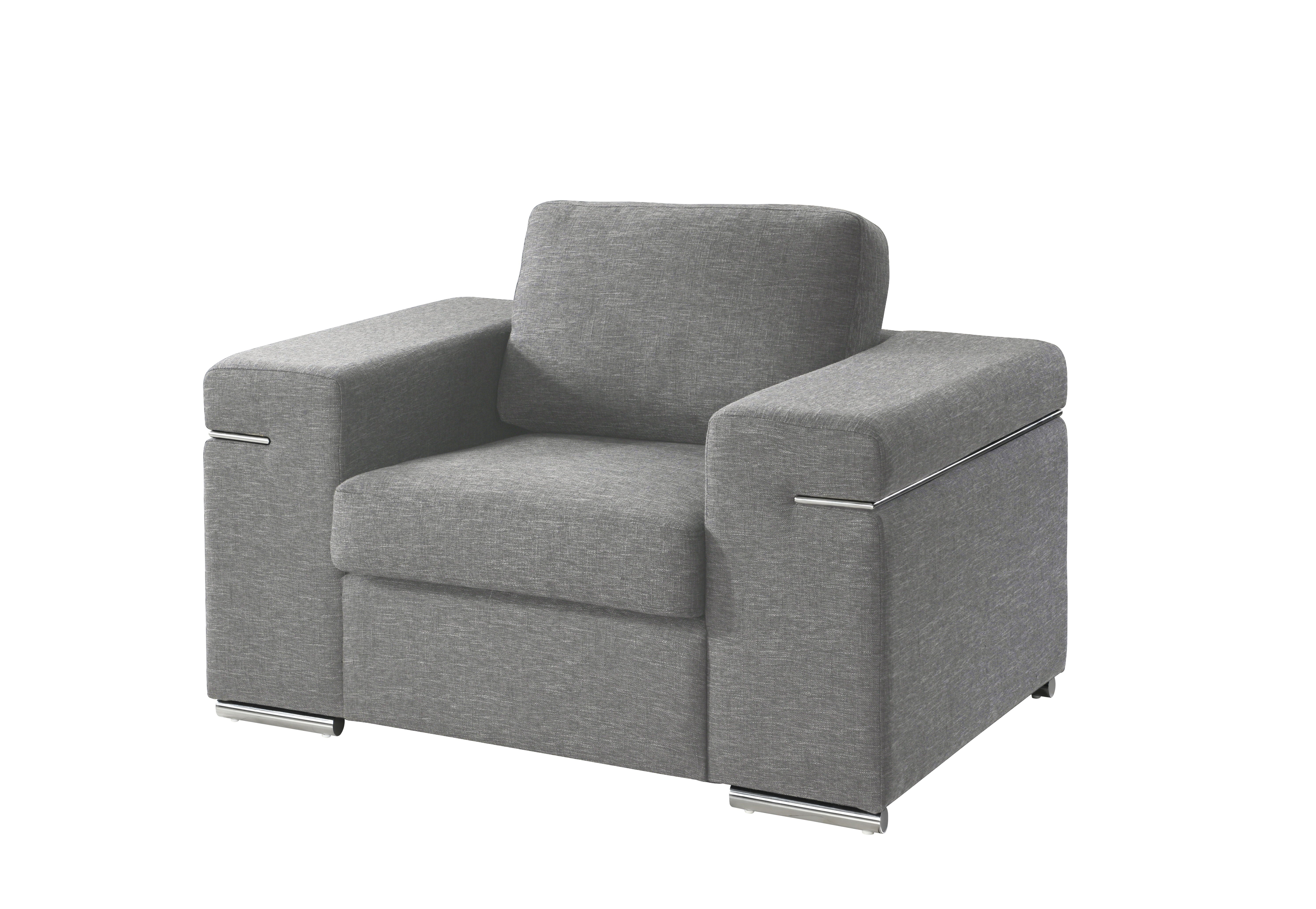 Gianna - Light Gray Woven Fabric Arm Chair