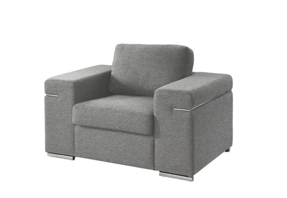 Gianna - Light Gray Woven Fabric Arm Chair