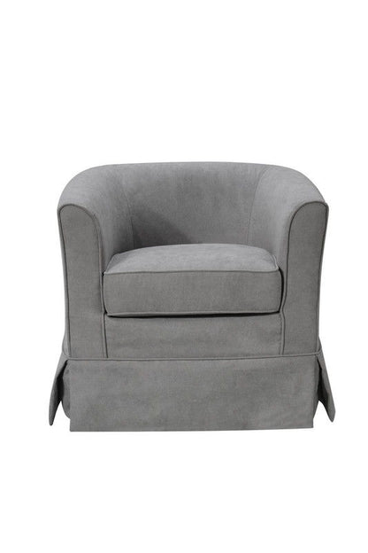 Tucker - Woven Fabric Swivel Barrel Chair - Steel Gray