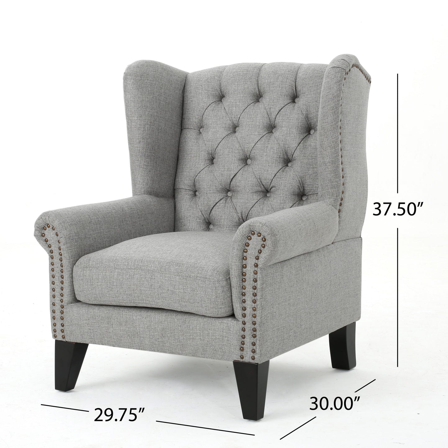 Upholstered Accent Chair, Mid Century Modern Arm Chair, Reading Chair For Living Room, Bedroom - Gray