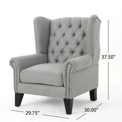 Upholstered Accent Chair, Mid Century Modern Arm Chair, Reading Chair For Living Room, Bedroom - Gray