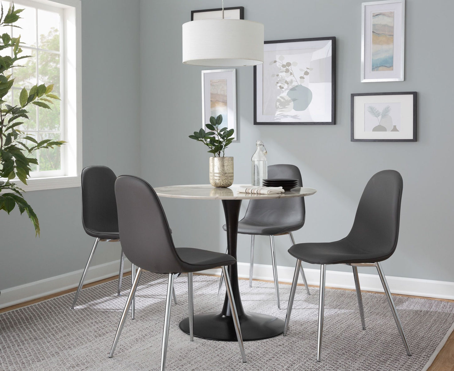 Pebble - Modern Table - Black / White