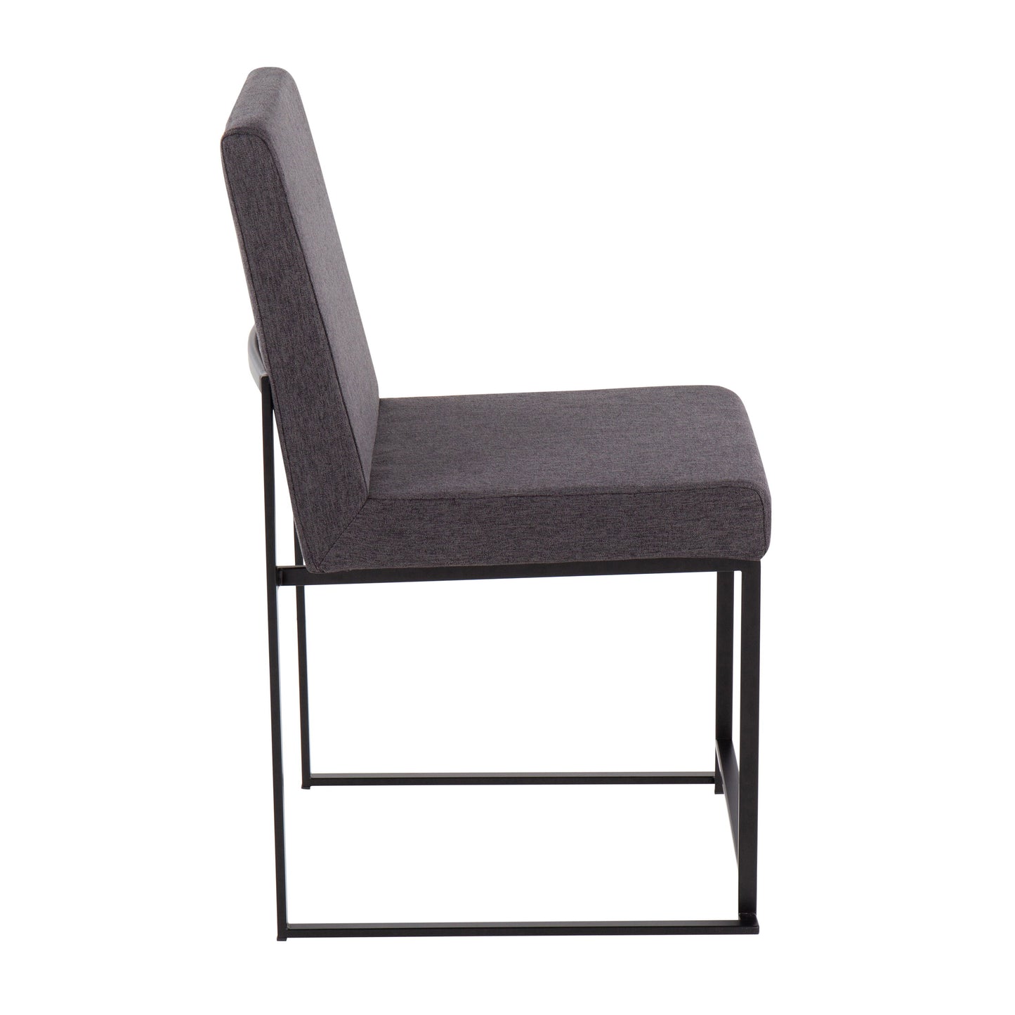 Fuji - Contemporary High Back Dining Chair (Set of 2) - Black / Charcoal