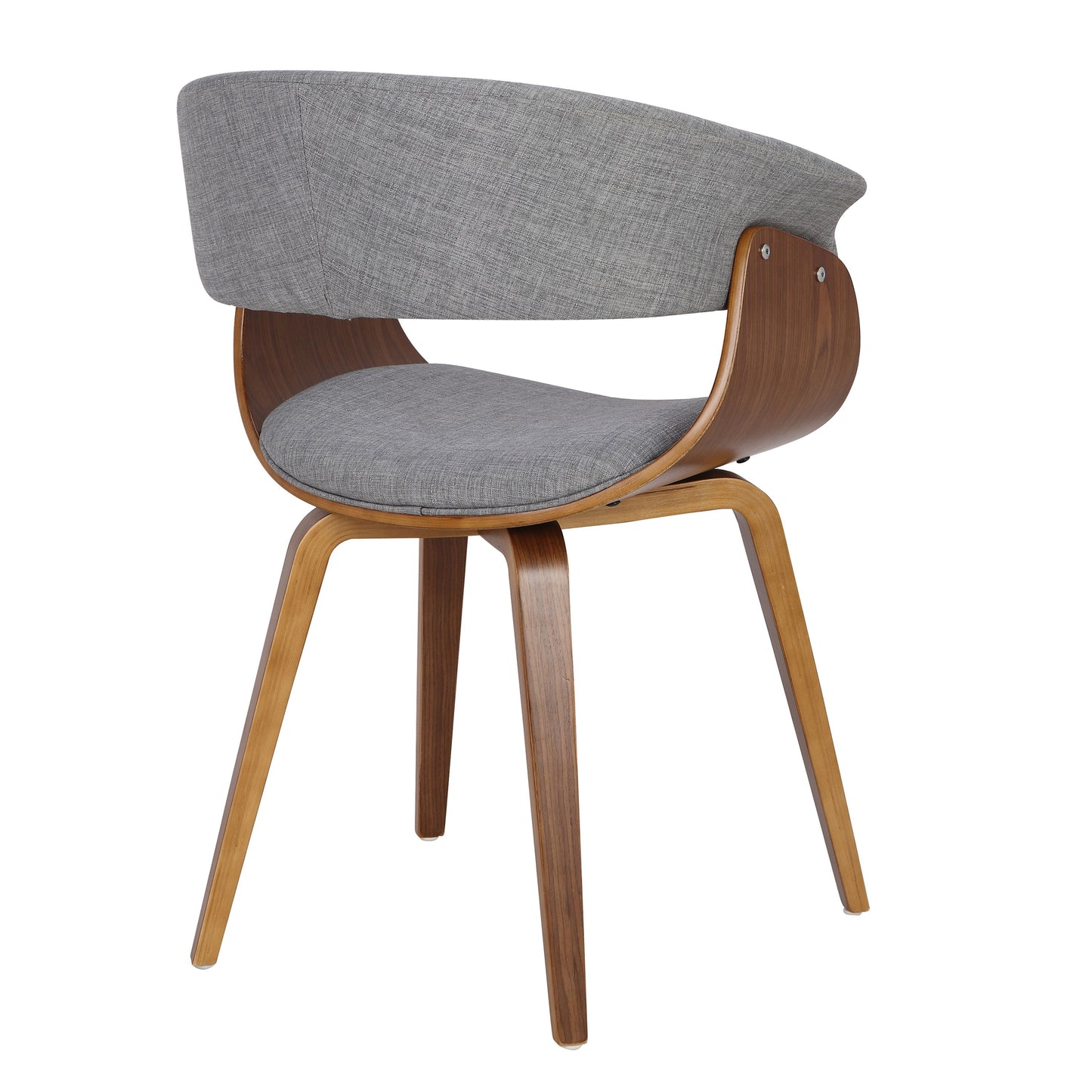 Vintage - Mod Mid-Century Modern Dining Accent Chair (Set of 2) - Walnut / Light Gray