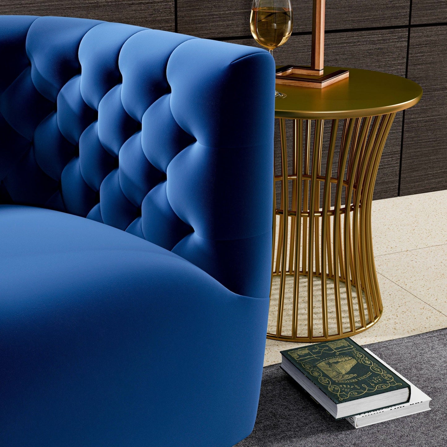 Delaney - Swivel Chair - Dark Blue