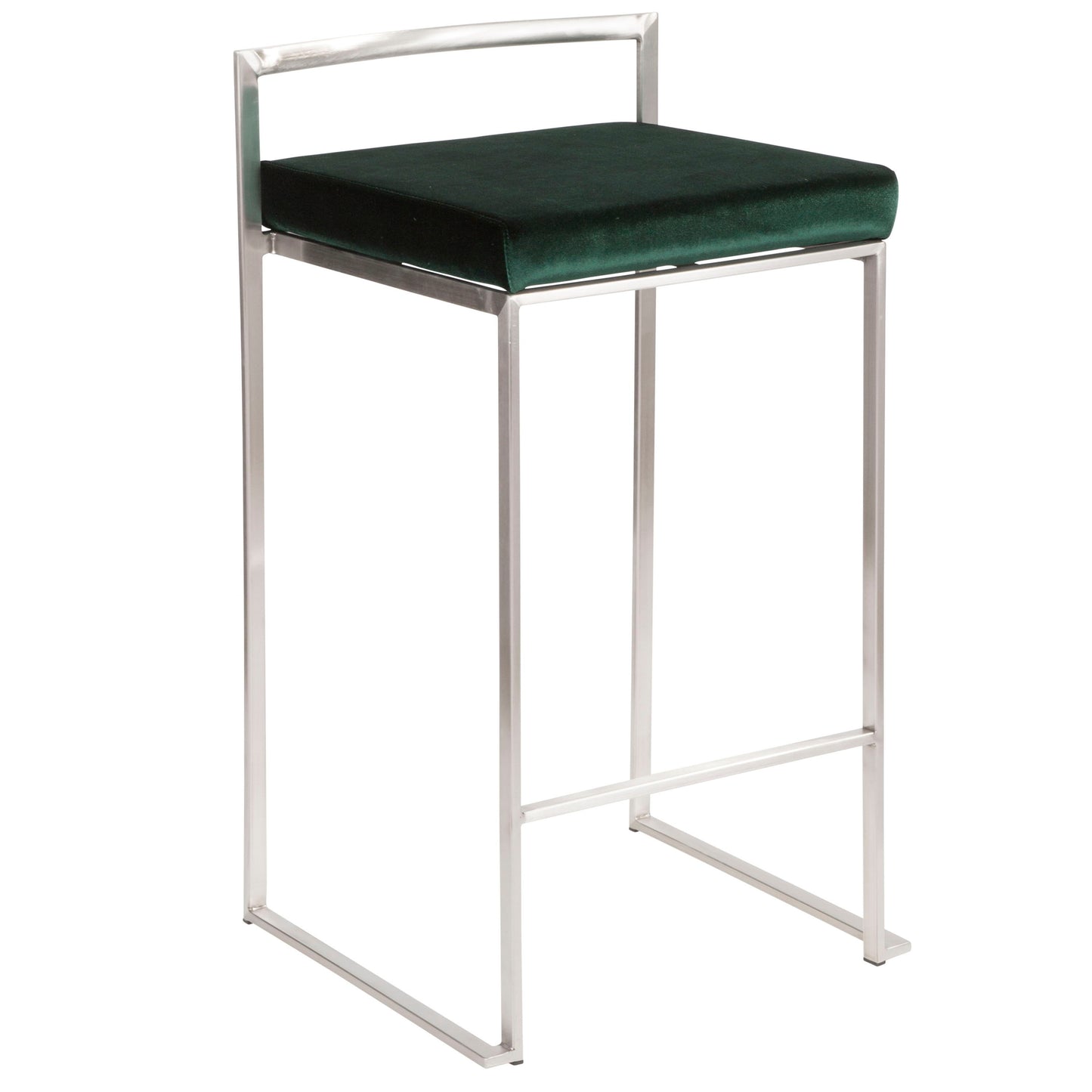Fuji - Contemporary Stackable Counter Stool (Set of 2) - Green