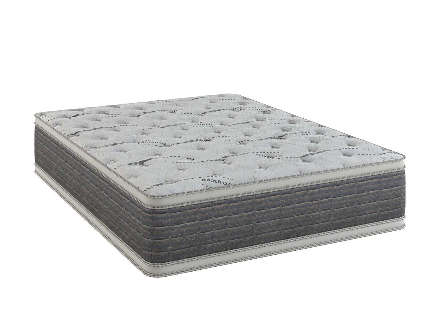 Dream Flex - 14.5" Full Two Sided Pillow Top Mattress - White / Gray