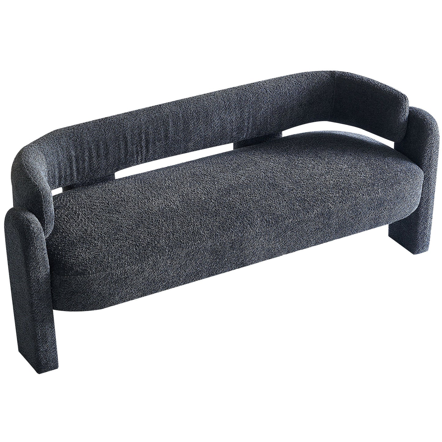 Boucle Upholstery Modern Sofa For Living Room - Dark Gray