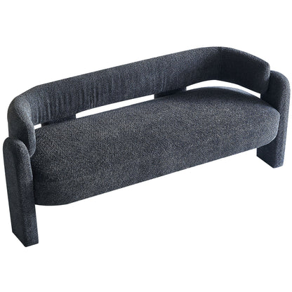 Boucle Upholstery Modern Sofa For Living Room - Dark Gray