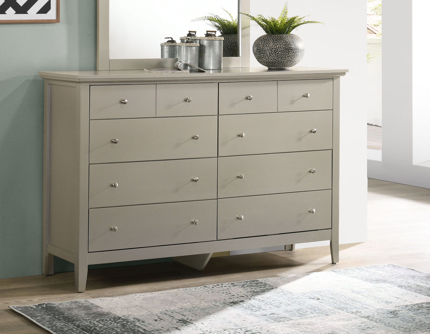 Elegant Casual Dresser - Silver Champagne