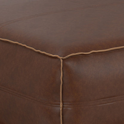 Brody - Extra Large Coffee Table Pouf - Distressed Dark Brown