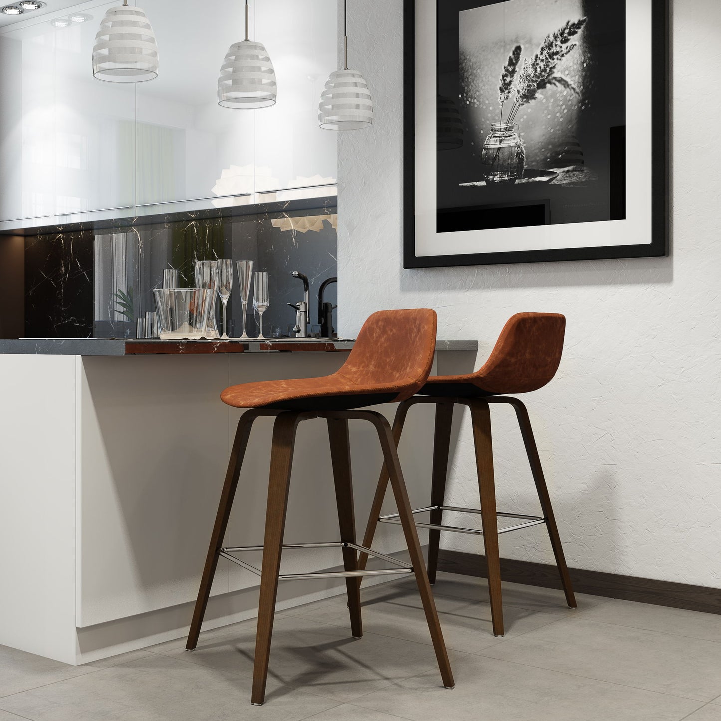 Randolph - Bentwood Counter / Bar Height Stool (Set of 2) - Light Brown
