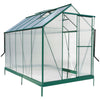 6.3'*10.2'*7' Polycarbonate Greenhouse, Heavy Duty Outdoor Aluminum Walk-In Green House Kit With Rain Gutter, Vent And Door For Backyard Garden - Green