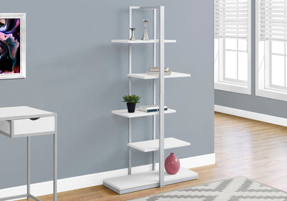 Bookshelf, Bookcase, Etagere, 5 Tie For Office, Contemporary & Modern - White