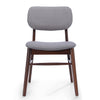Mid Century Modern Upholstered Dining Chairs With Splayed Rubberwood Legs (Set of 2) - Light Gray