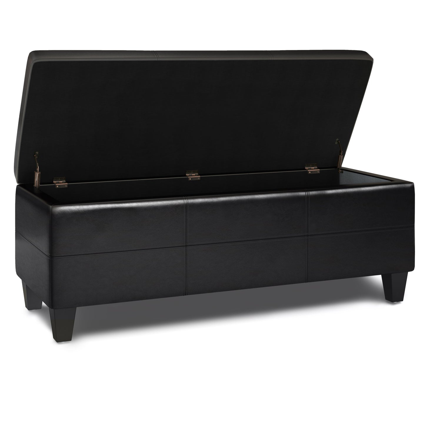 Afton - Storage Ottoman Bench - Midnight Black