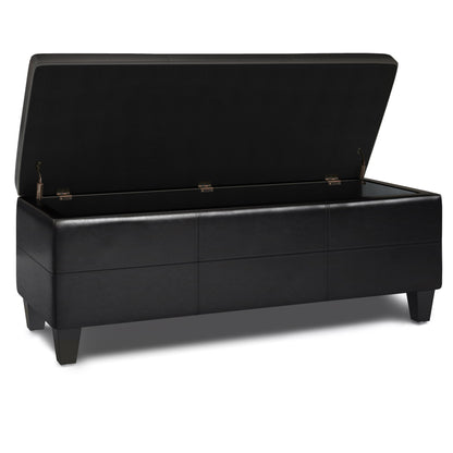 Afton - Storage Ottoman Bench - Midnight Black