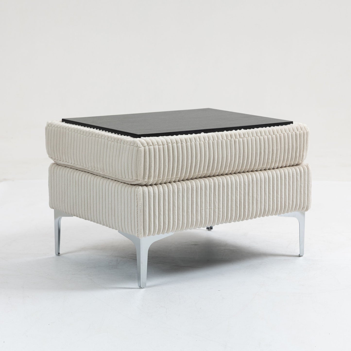 Modular Sectional Sofa Square Ottoman Module, Storage Ottoman Footrest - Beige